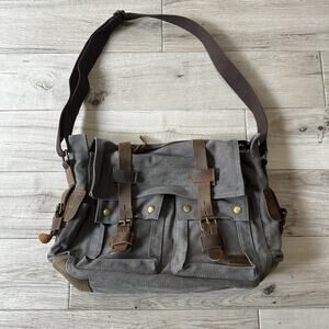 Lifewit Canvas Messenger Bag Medium Gray Laptop Shoulder Satchel Travel